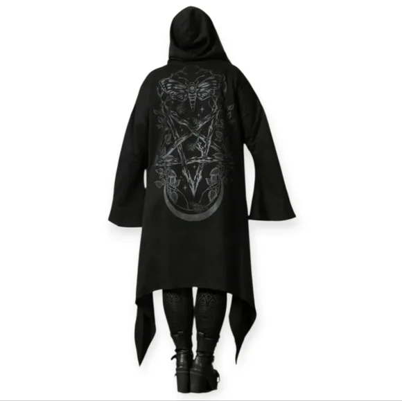 Killstar Lunar Wizard Long Asymmetric Cardigan Snake Serpent Celestial Unisex XS - Picture 1 of 17